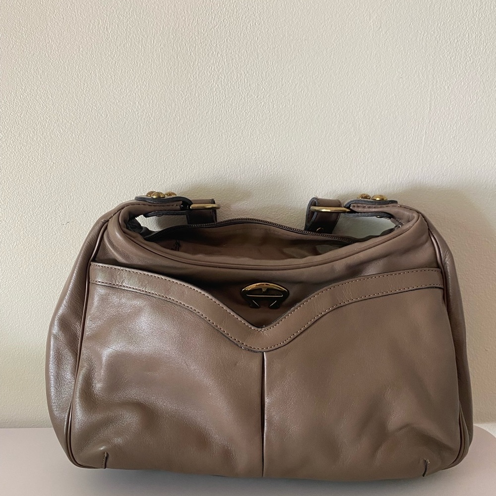 Vintage Taupe Etienne Aigner Leather Women's Bag